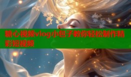糖心视频vlog小包子教你轻松制作精彩短视频